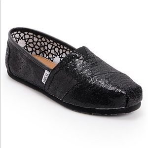 Toms Classic Black Glitter Women’s espadrille
